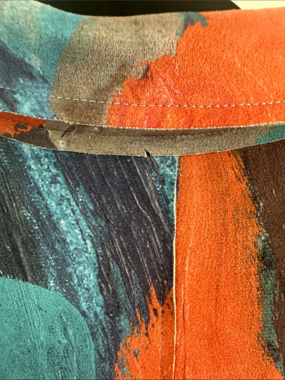 Colorwash Abstract Blazer Jacket - Claire Desjardins- Teal, Green & Coral - Picture 14 of 16